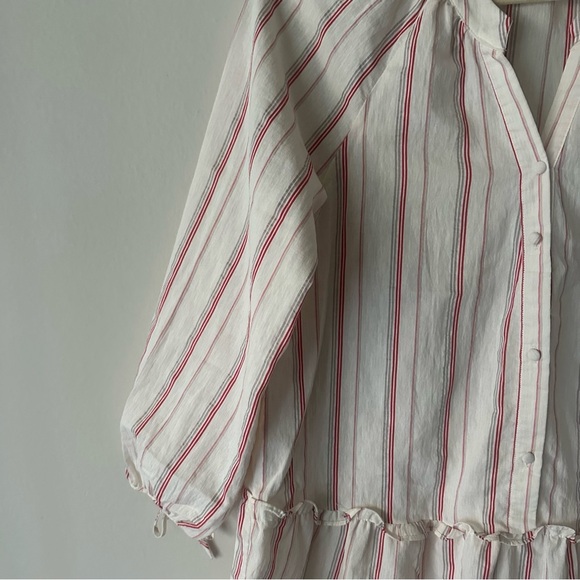 Zara premium denim collection drop waist striped dress size Small - Picture 5 of 10